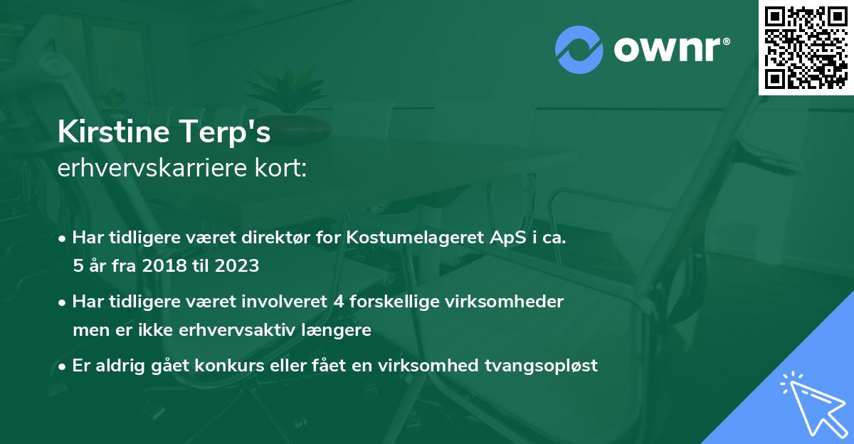 Kirstine Terp's erhvervskarriere kort