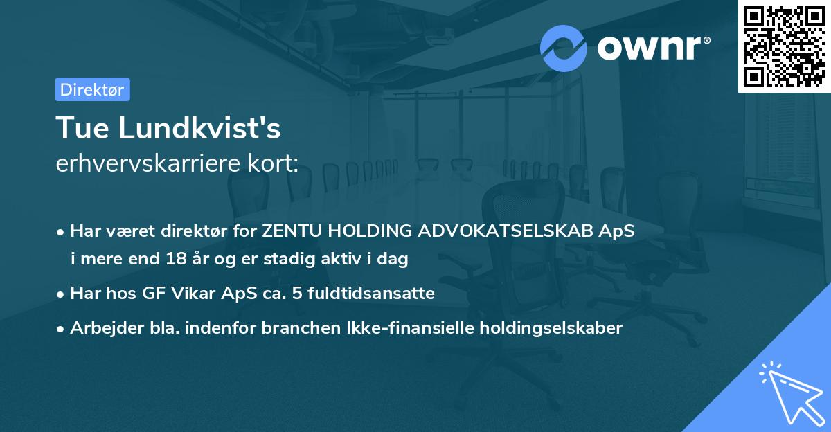 Tue Lundkvist's erhvervskarriere kort