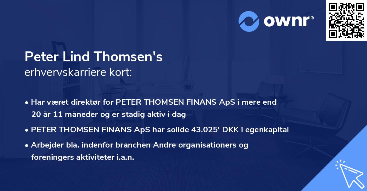 Peter Lind Thomsen's erhvervskarriere kort
