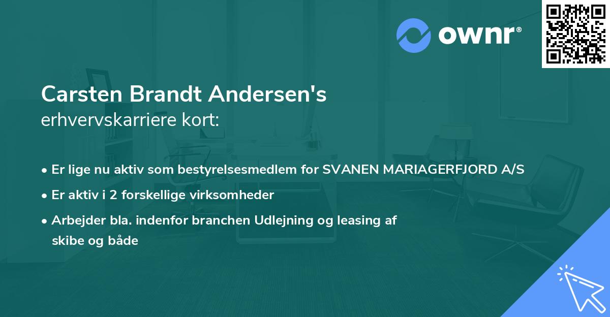 Carsten Brandt Andersen's erhvervskarriere kort