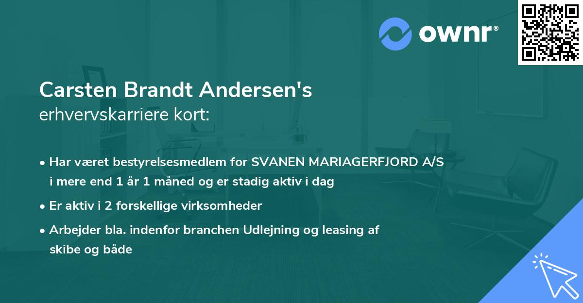 Carsten Brandt Andersen's erhvervskarriere kort