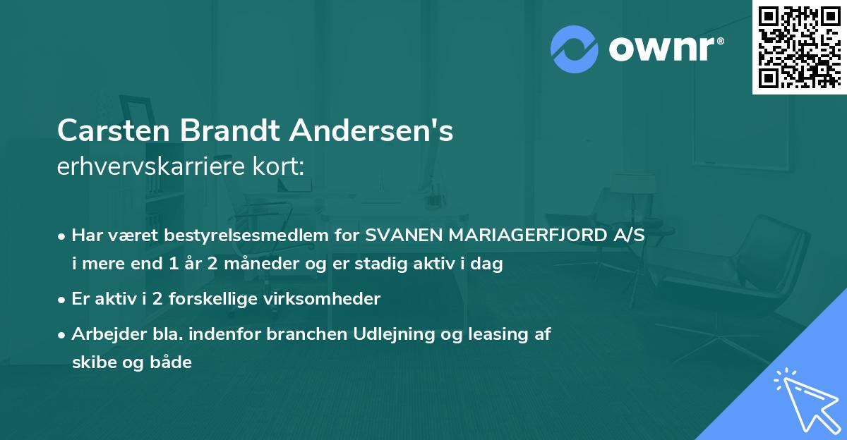 Carsten Brandt Andersen's erhvervskarriere kort