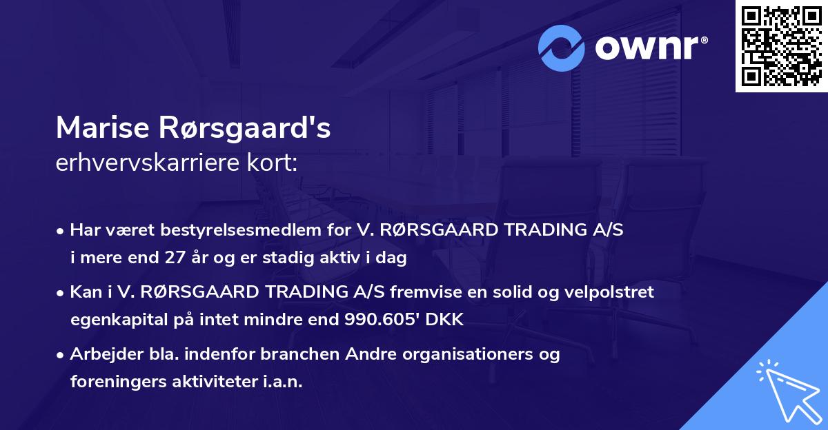 Marise Rørsgaard's erhvervskarriere kort