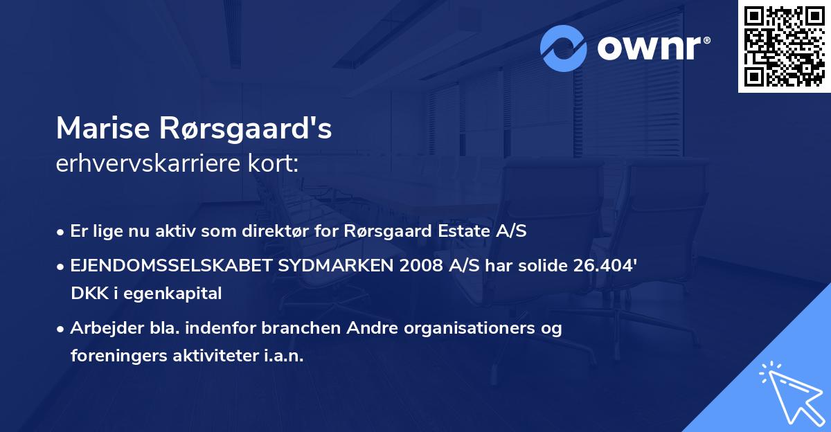 Marise Rørsgaard's erhvervskarriere kort