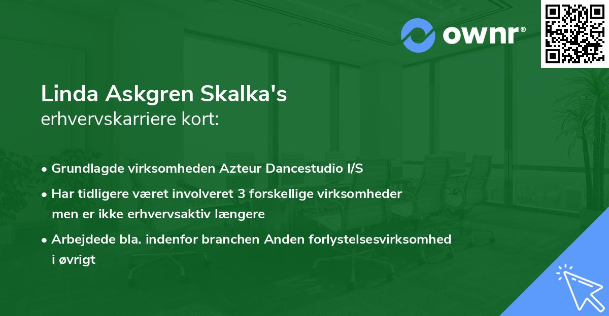 Linda Askgren Skalka's erhvervskarriere kort
