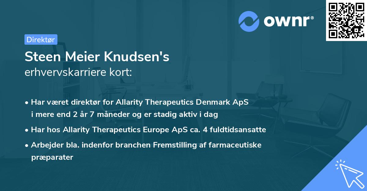 Steen Meier Knudsen's erhvervskarriere kort