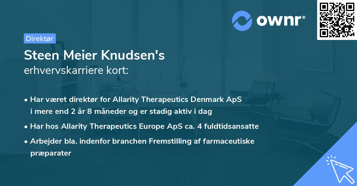 Steen Meier Knudsen's erhvervskarriere kort