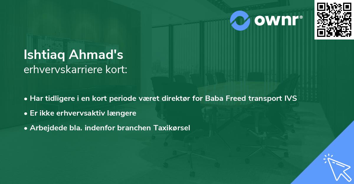 Ishtiaq Ahmad's erhvervskarriere kort