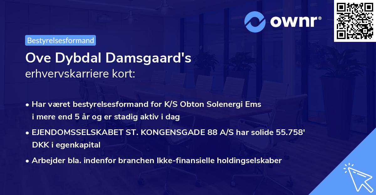 Ove Dybdal Damsgaard's erhvervskarriere kort
