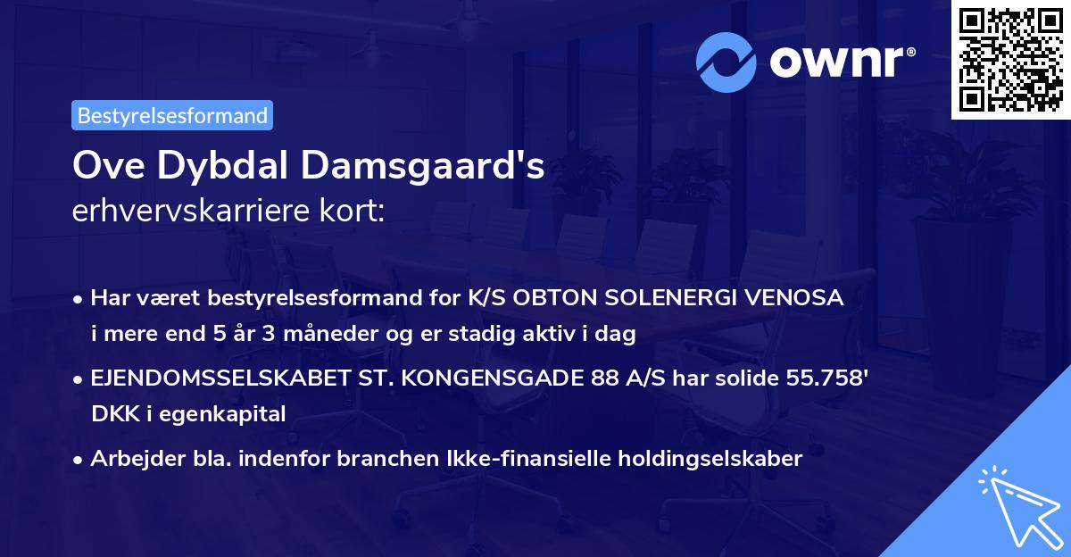 Ove Dybdal Damsgaard's erhvervskarriere kort