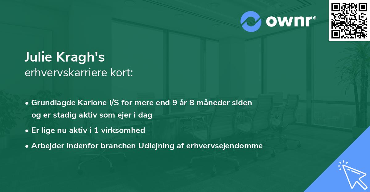 Julie Kragh's erhvervskarriere kort