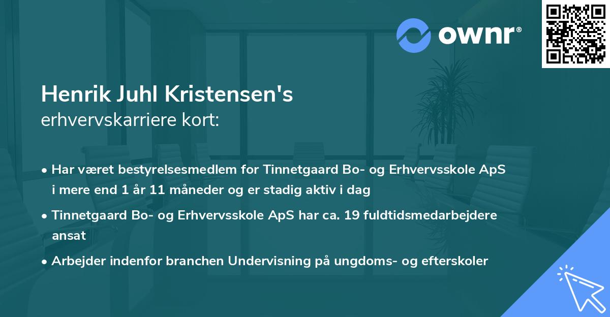 Henrik Juhl Kristensen's erhvervskarriere kort