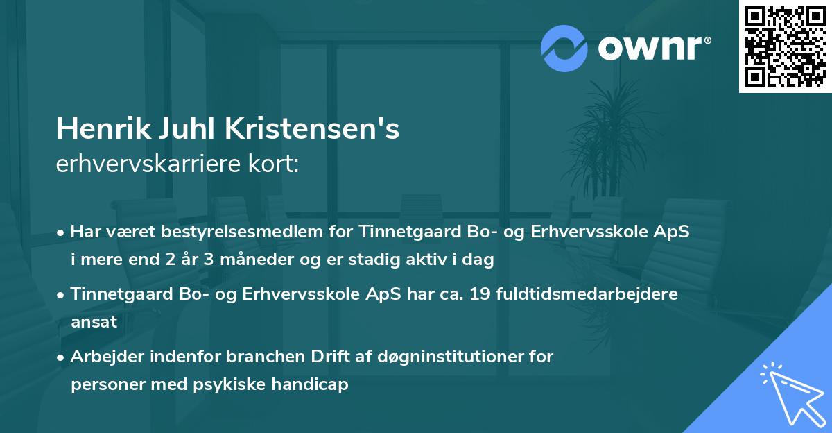 Henrik Juhl Kristensen's erhvervskarriere kort