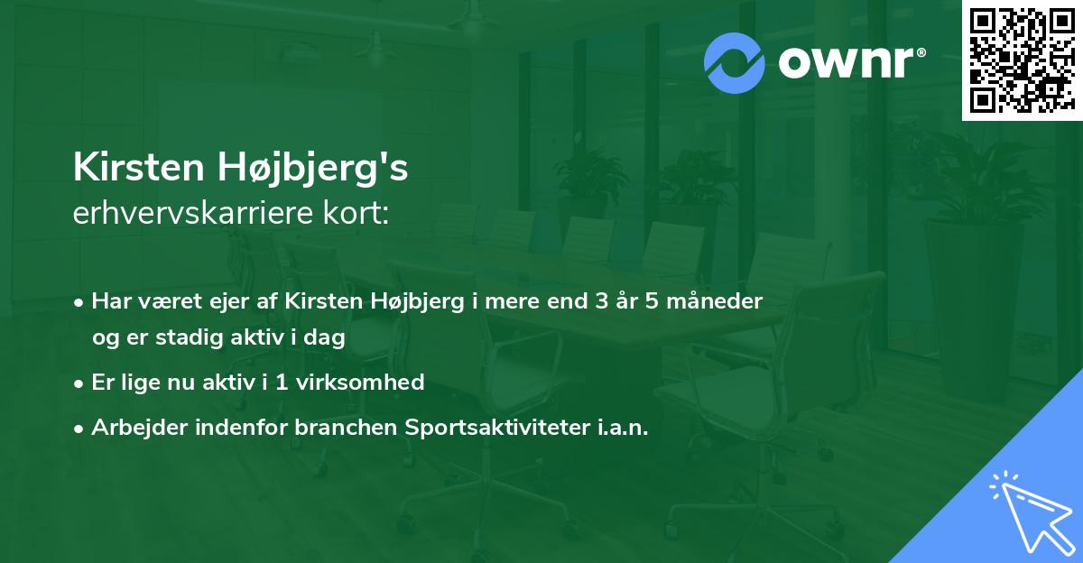 Kirsten Højbjerg's erhvervskarriere kort