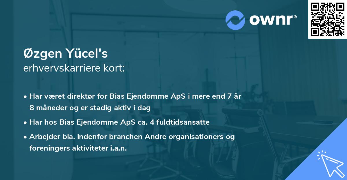 Øzgen Yücel's erhvervskarriere kort