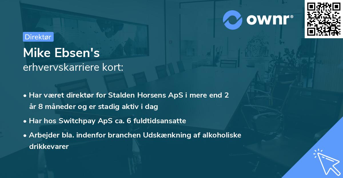 Mike Ebsen's erhvervskarriere kort