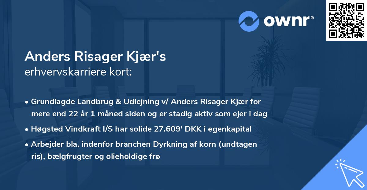 Anders Risager Kjær's erhvervskarriere kort