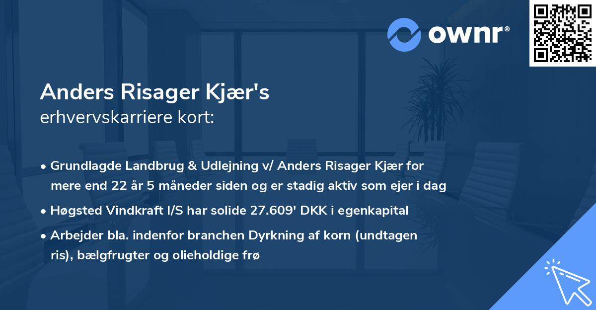 Anders Risager Kjær's erhvervskarriere kort