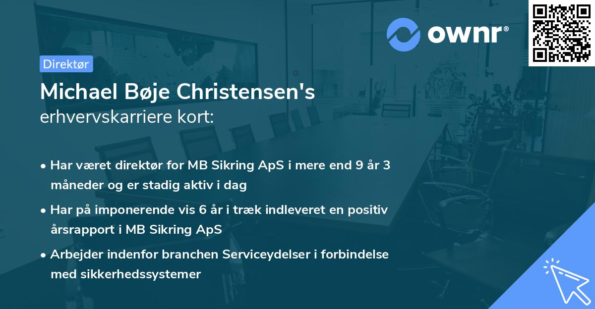 Michael Bøje Christensen's erhvervskarriere kort