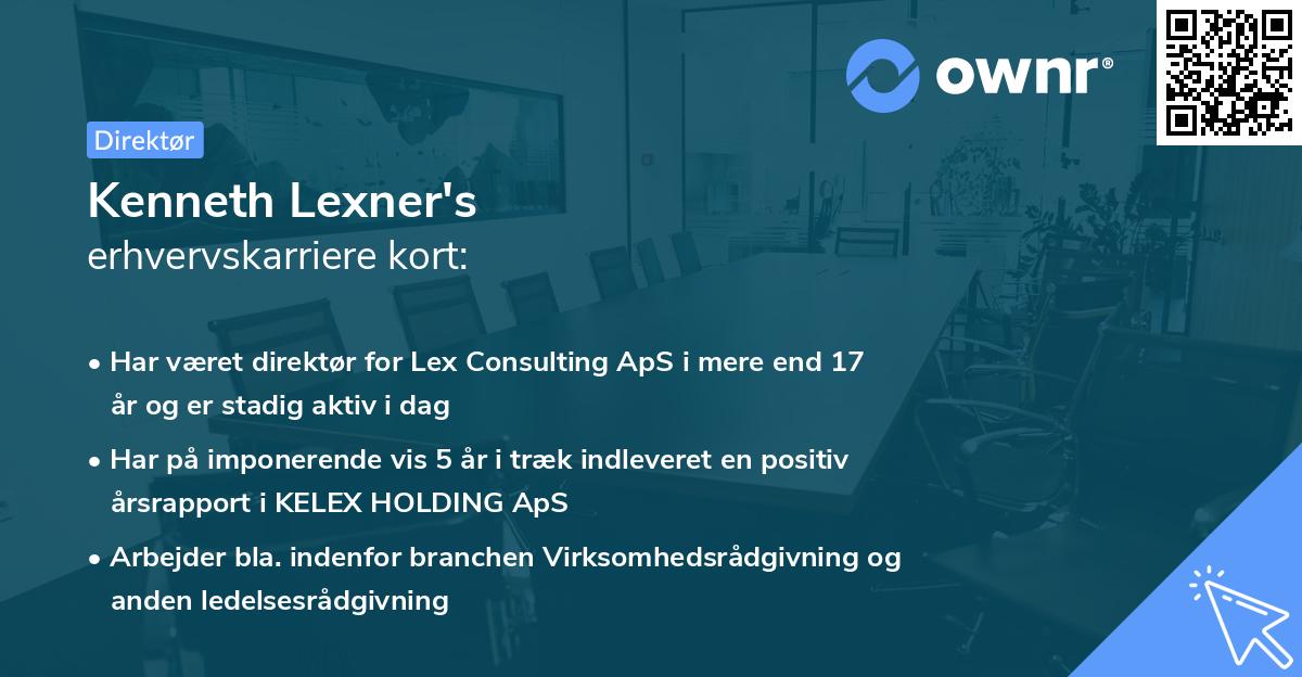 Kenneth Lexner's erhvervskarriere kort