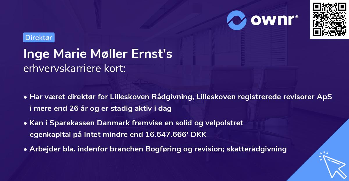 Inge Marie Møller Ernst's erhvervskarriere kort