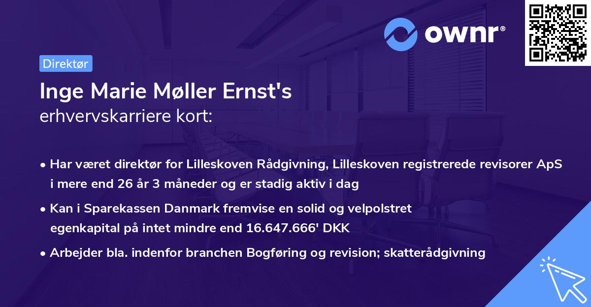 Inge Marie Møller Ernst's erhvervskarriere kort