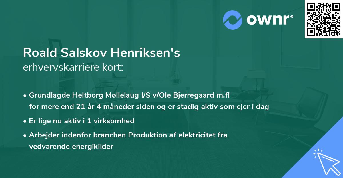 Roald Salskov Henriksen's erhvervskarriere kort