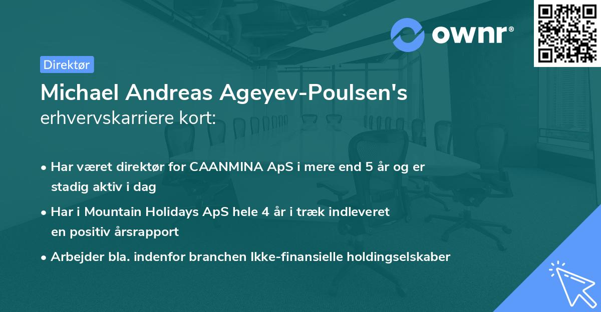 Michael Andreas Ageyev-Poulsen's erhvervskarriere kort
