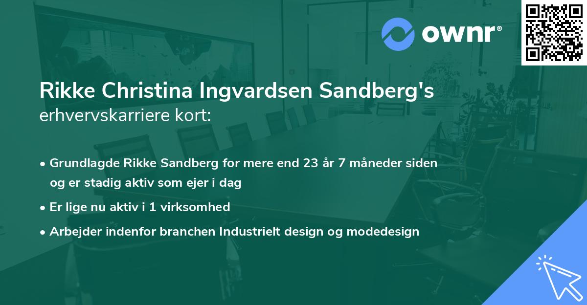 Rikke Christina Ingvardsen Sandberg's erhvervskarriere kort