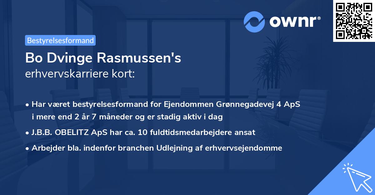 Bo Dvinge Rasmussen's erhvervskarriere kort