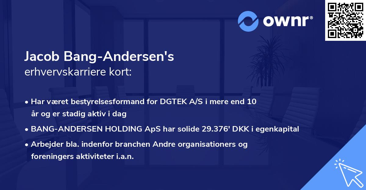 Jacob Bang-Andersen's erhvervskarriere kort