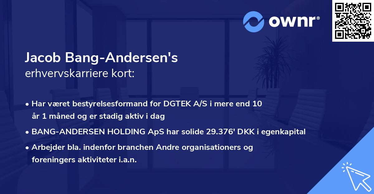 Jacob Bang-Andersen's erhvervskarriere kort