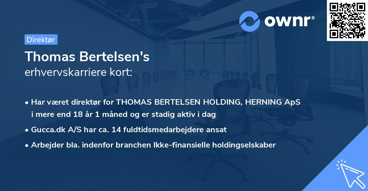 Thomas Bertelsen's erhvervskarriere kort