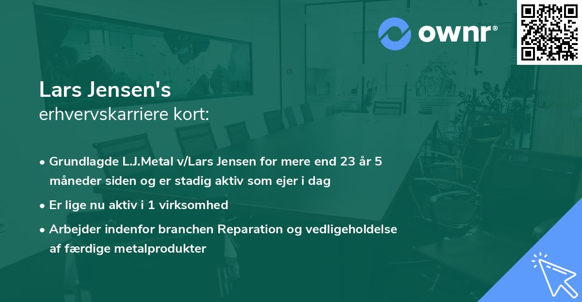 Lars Jensen's erhvervskarriere kort