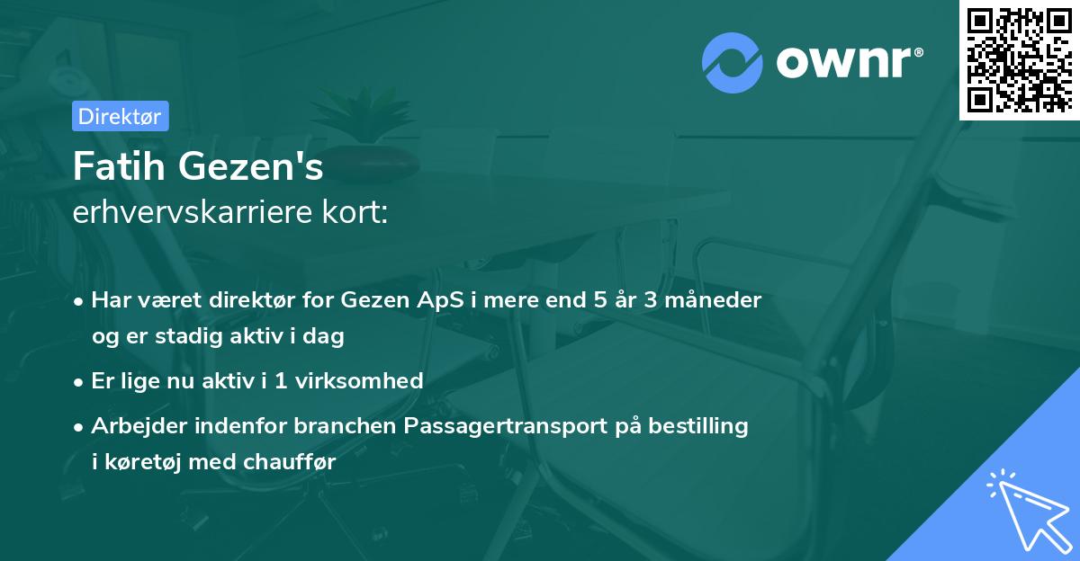 Fatih Gezen's erhvervskarriere kort