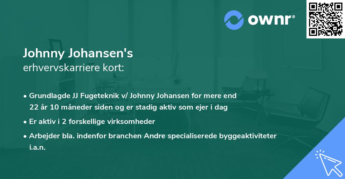 Johnny Johansen's erhvervskarriere kort