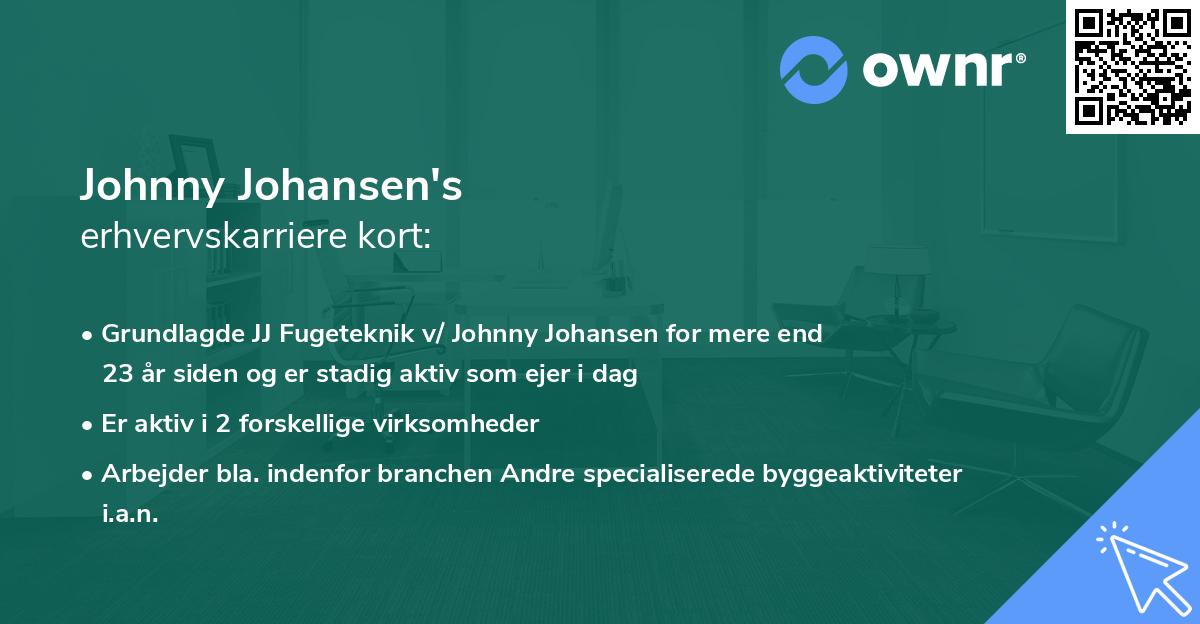 Johnny Johansen's erhvervskarriere kort