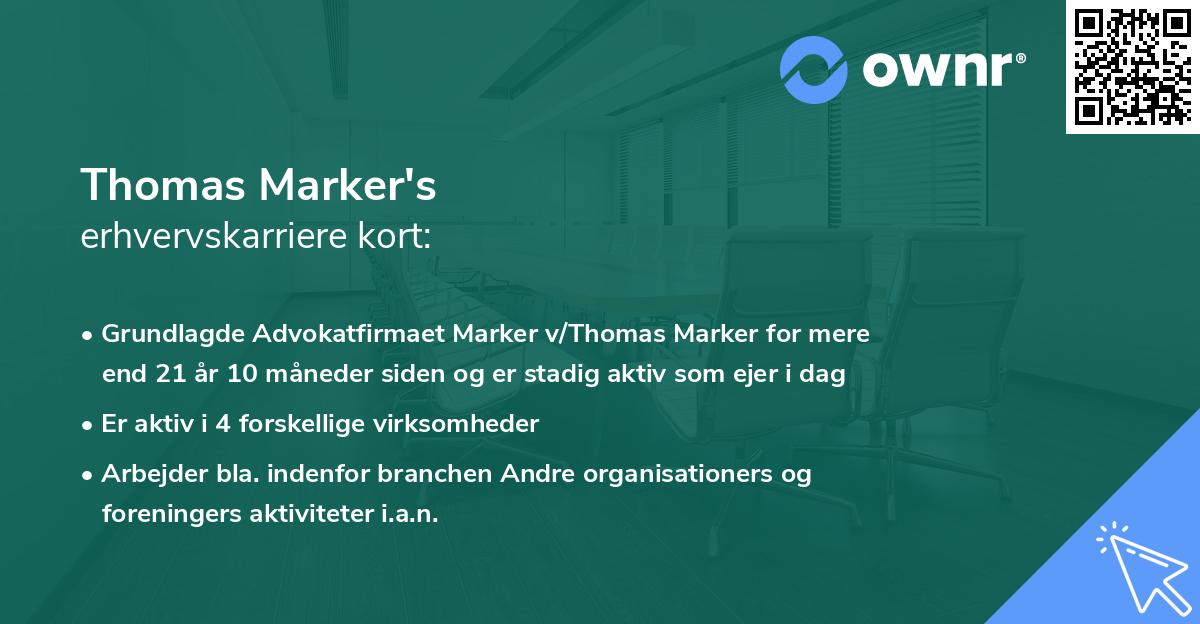 Thomas Marker's erhvervskarriere kort