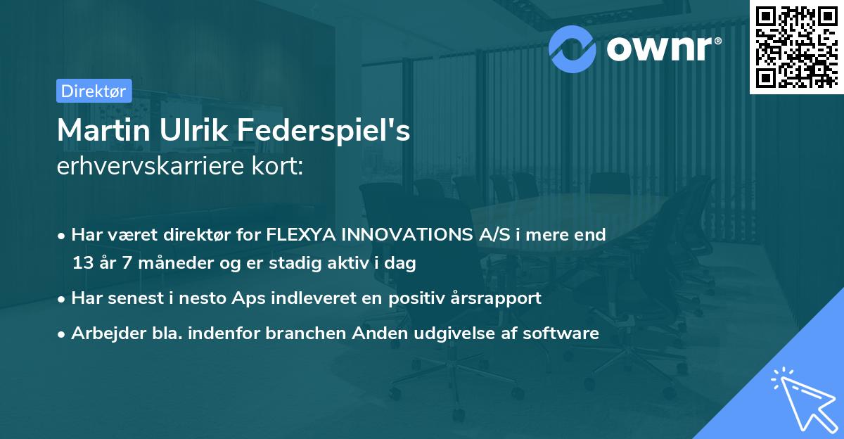 Martin Ulrik Federspiel's erhvervskarriere kort