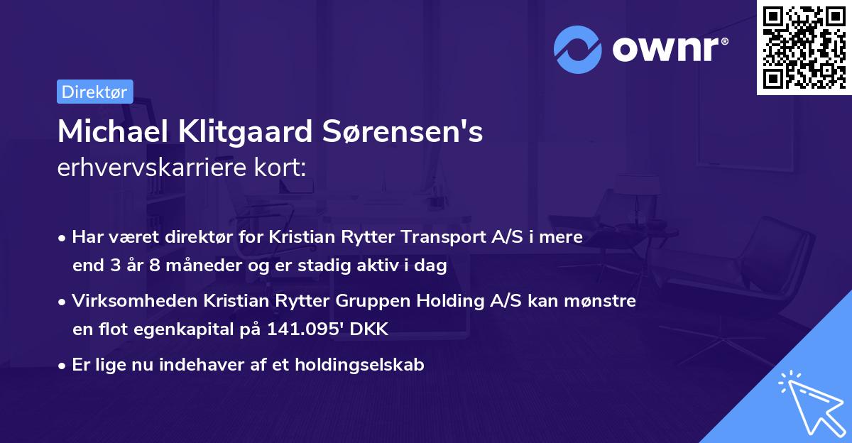 Michael Klitgaard Sørensen's erhvervskarriere kort