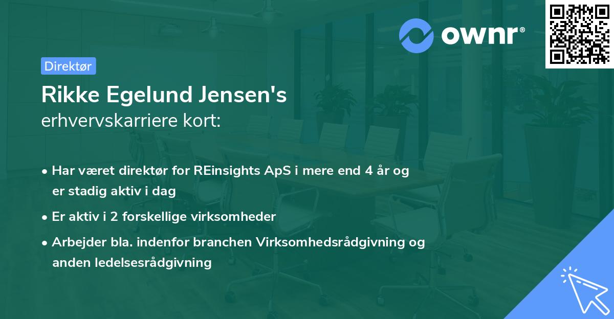 Rikke Egelund Jensen's erhvervskarriere kort