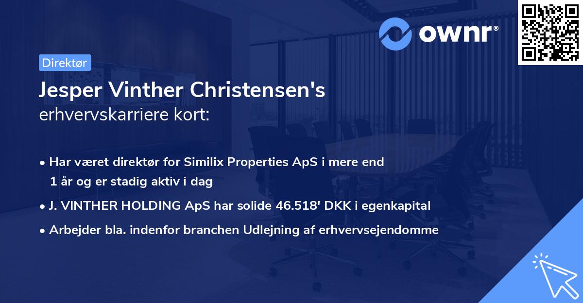 Jesper Vinther Christensen's erhvervskarriere kort