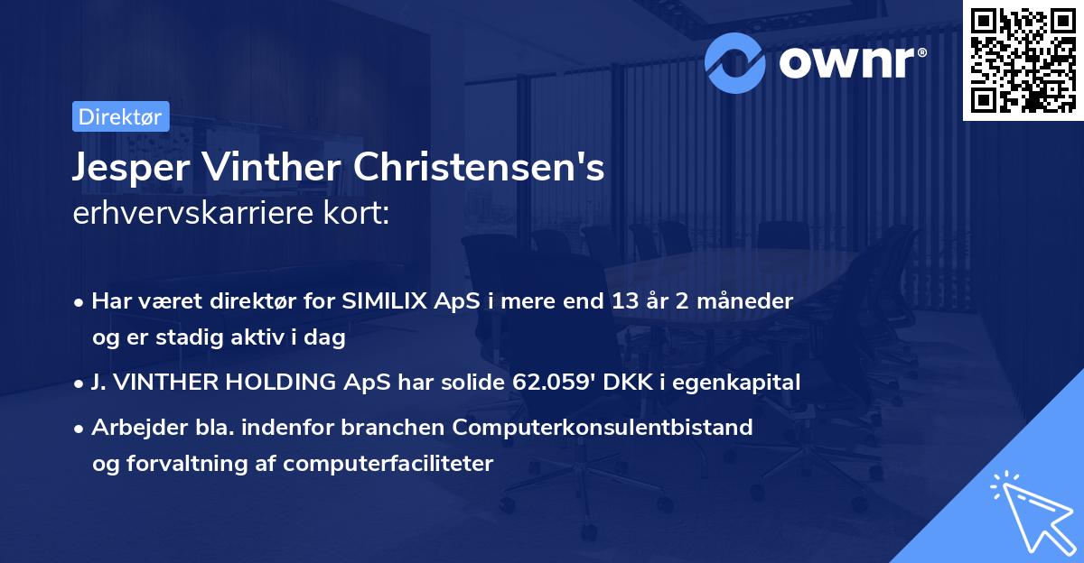 Jesper Vinther Christensen's erhvervskarriere kort