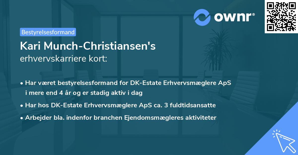 Kari Munch-Christiansen's erhvervskarriere kort