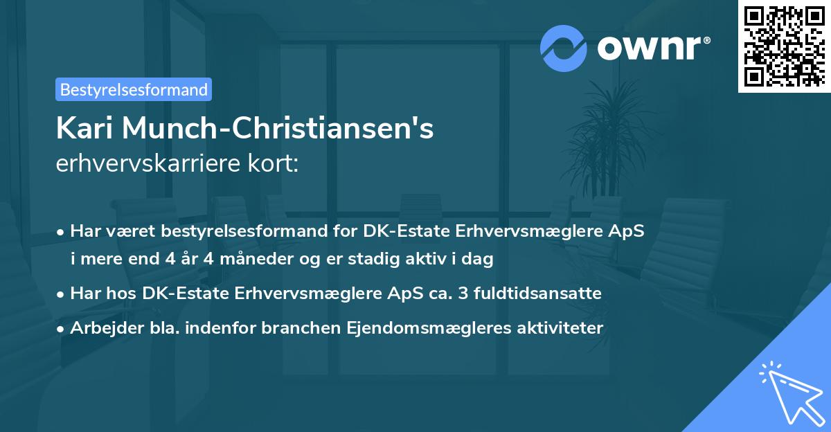 Kari Munch-Christiansen's erhvervskarriere kort