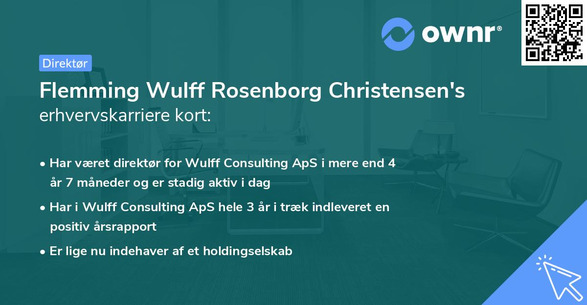 Flemming Wulff Rosenborg Christensen's erhvervskarriere kort