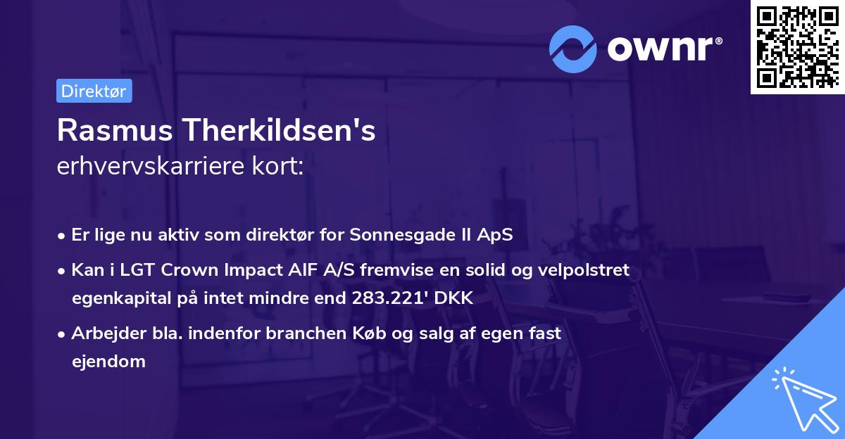 Rasmus Therkildsen's erhvervskarriere kort