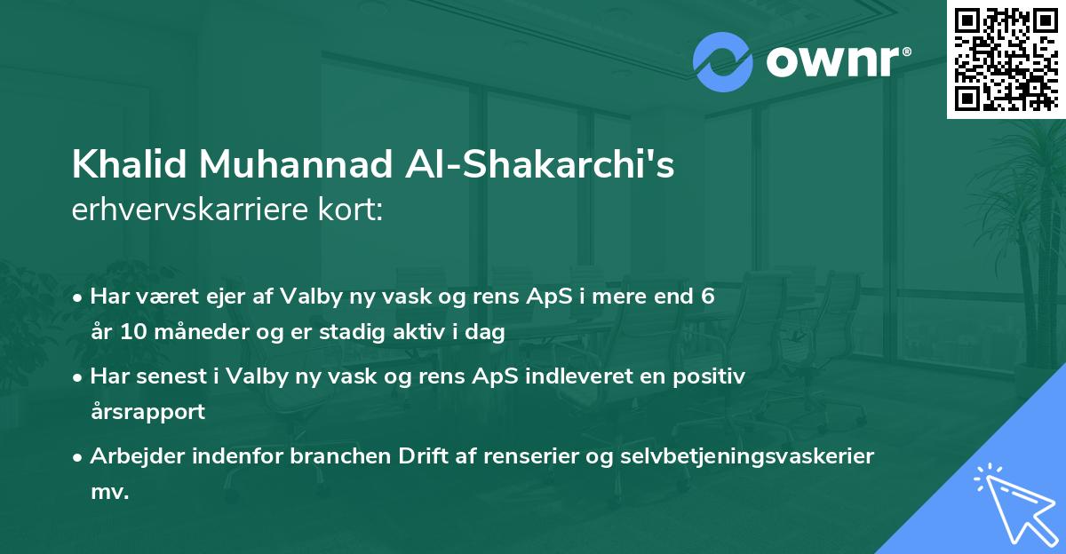 Khalid Muhannad Al-Shakarchi's erhvervskarriere kort