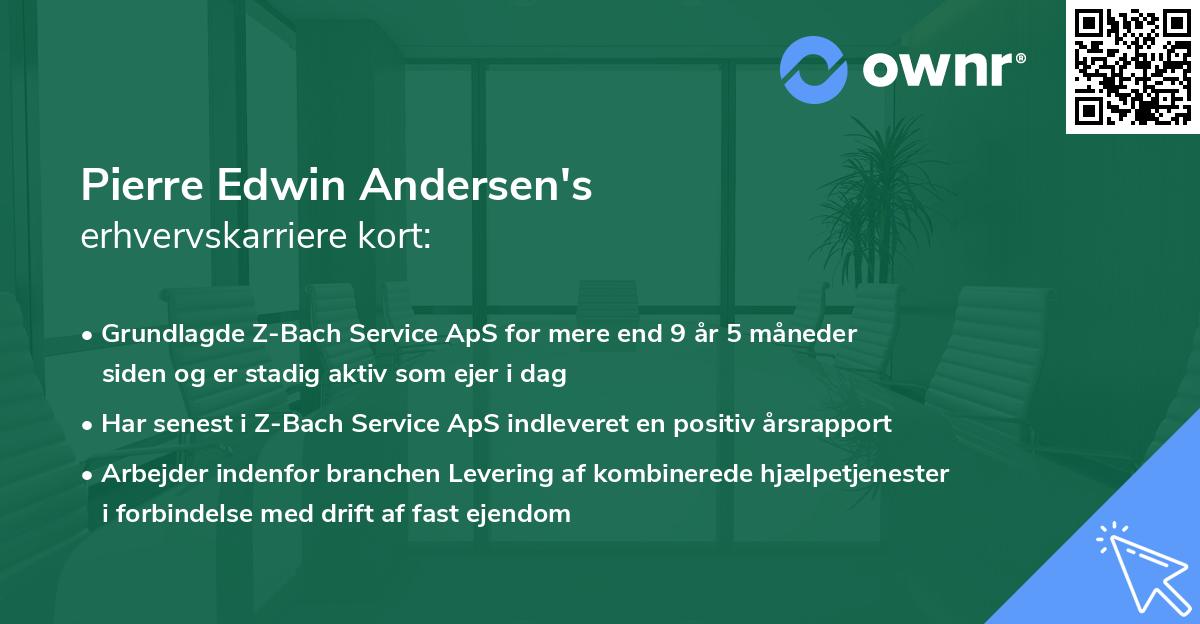 Pierre Edwin Andersen's erhvervskarriere kort