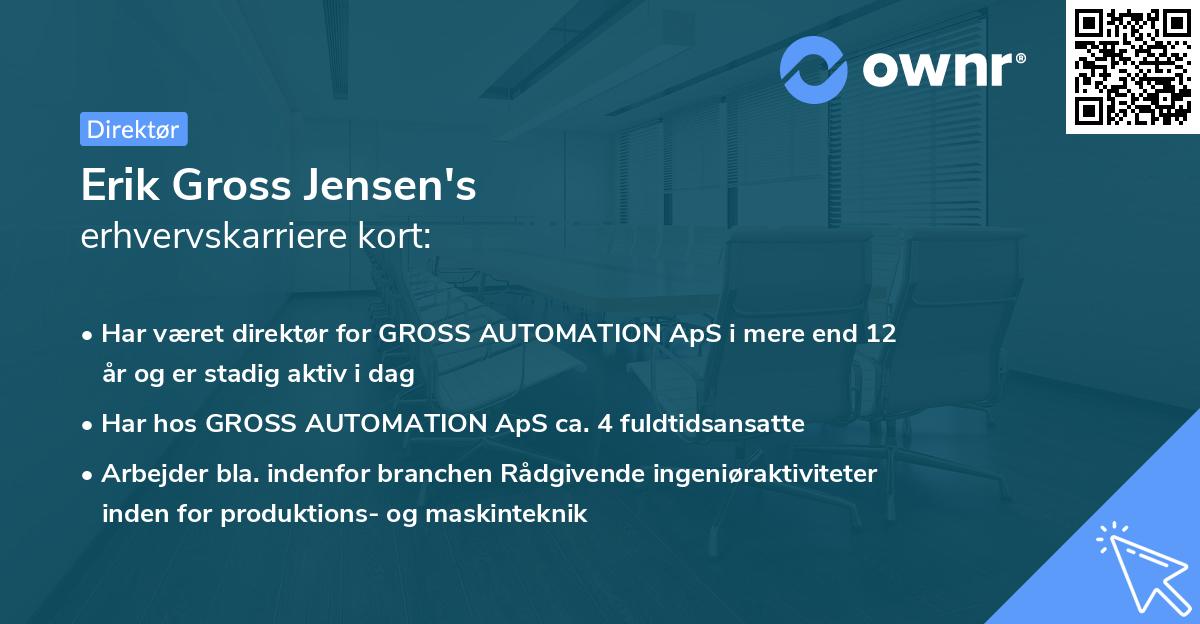 Erik Gross Jensen's erhvervskarriere kort